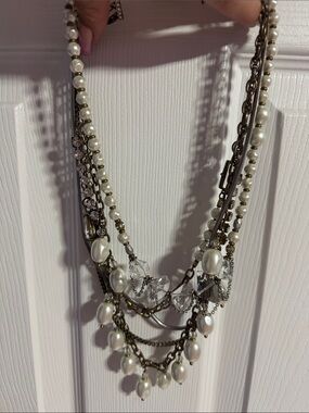 Silpada White Pearl & Crystal Multi-Strand Necklace - 6 ways to wear